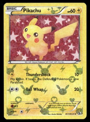 2013 Pokemon Black & White Legendary Treasures Pikachu #RC7 PSA 8.5