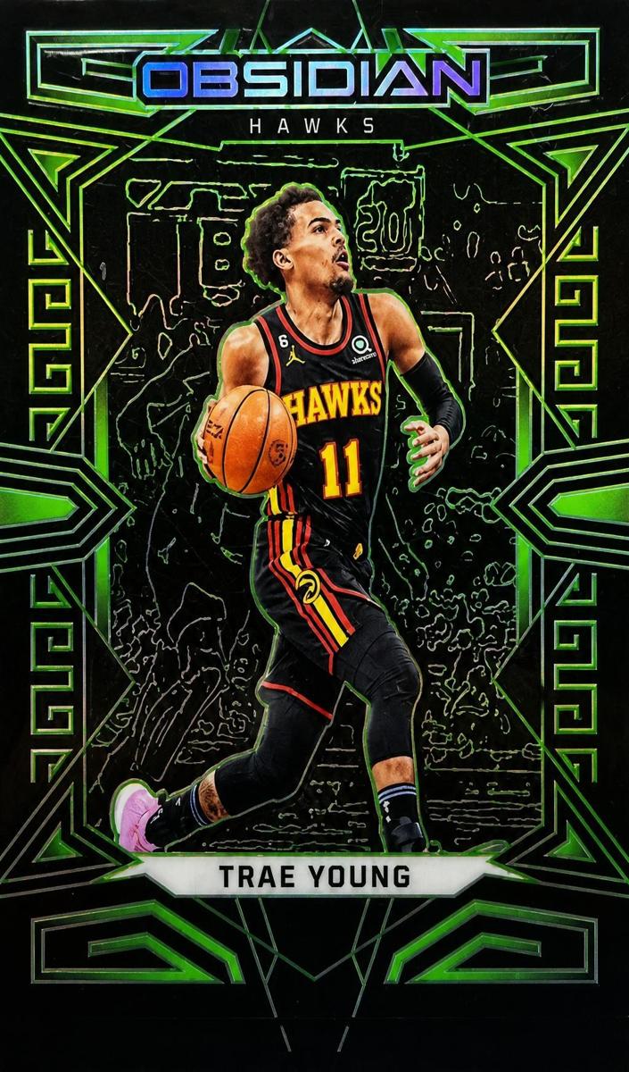 2022 Panini Obsidian Basketball Electric Etch Green Trae Young #65
