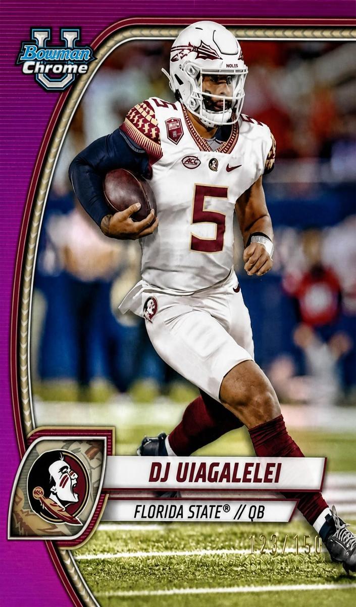 2024 Bowman Chrome University Football Fuchsia Refractor DJ Uiagalelei #48