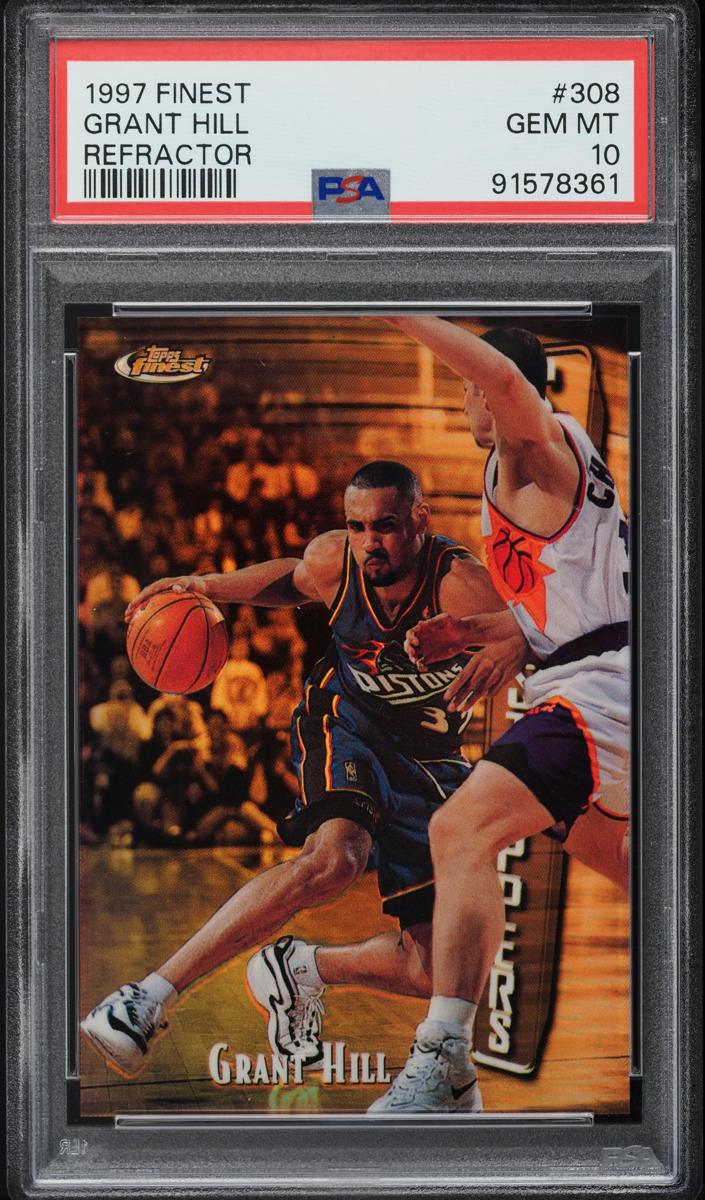 1997 Topps Finest Basketball Refractor Grant Hill #308