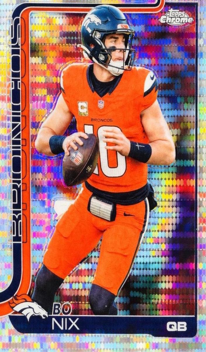 2025 Topps Chrome Football Pulsar Refractor Bo Nix #88