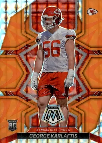 2022 Panini Mosaic Football Reactive Orange George Karlaftis #377