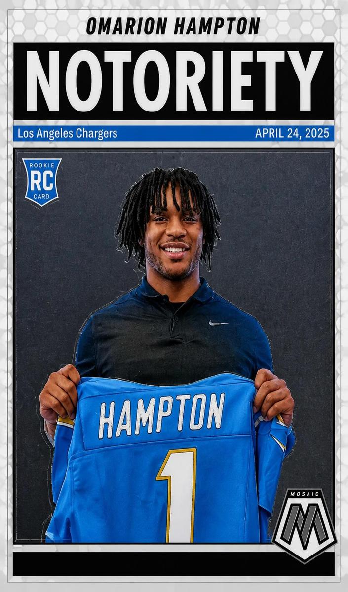 2025 Panini Mosaic Football Omarion Hampton #20