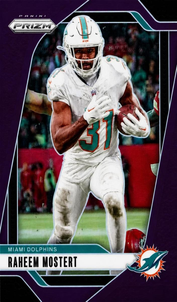 2024 Panini Prizm Football Purple Raheem Mostert #179