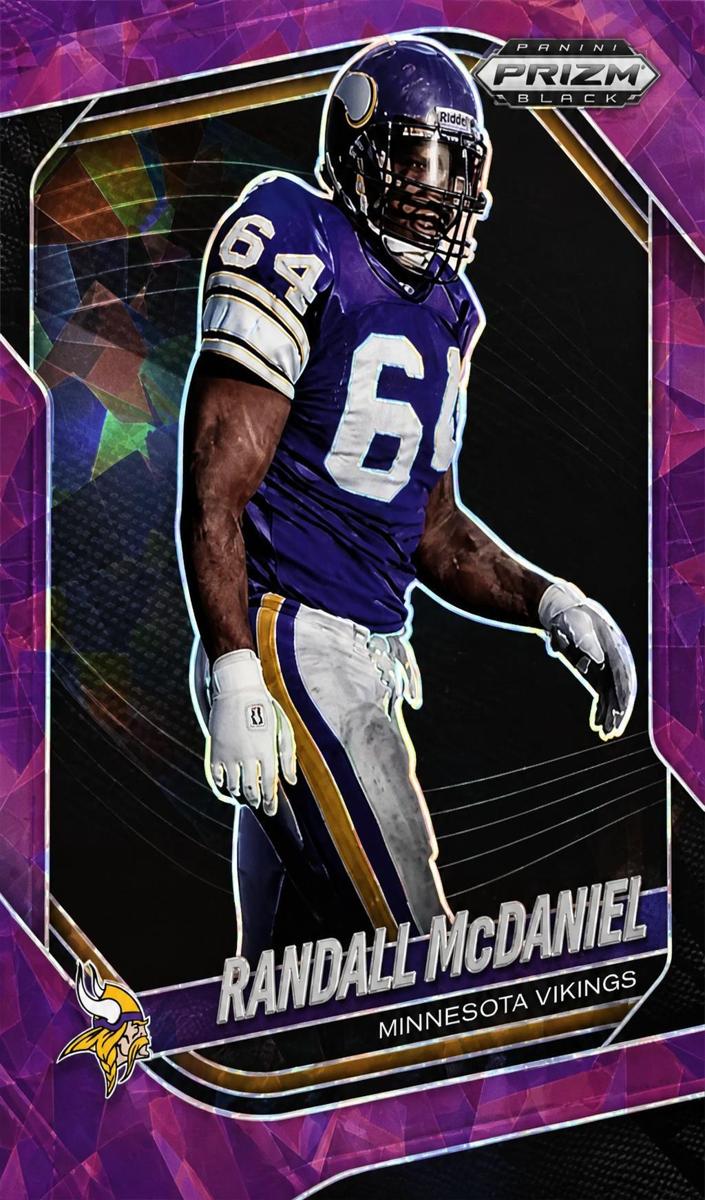 2025 Panini Prizm Black Football Purple Ice Randall McDaniel #91
