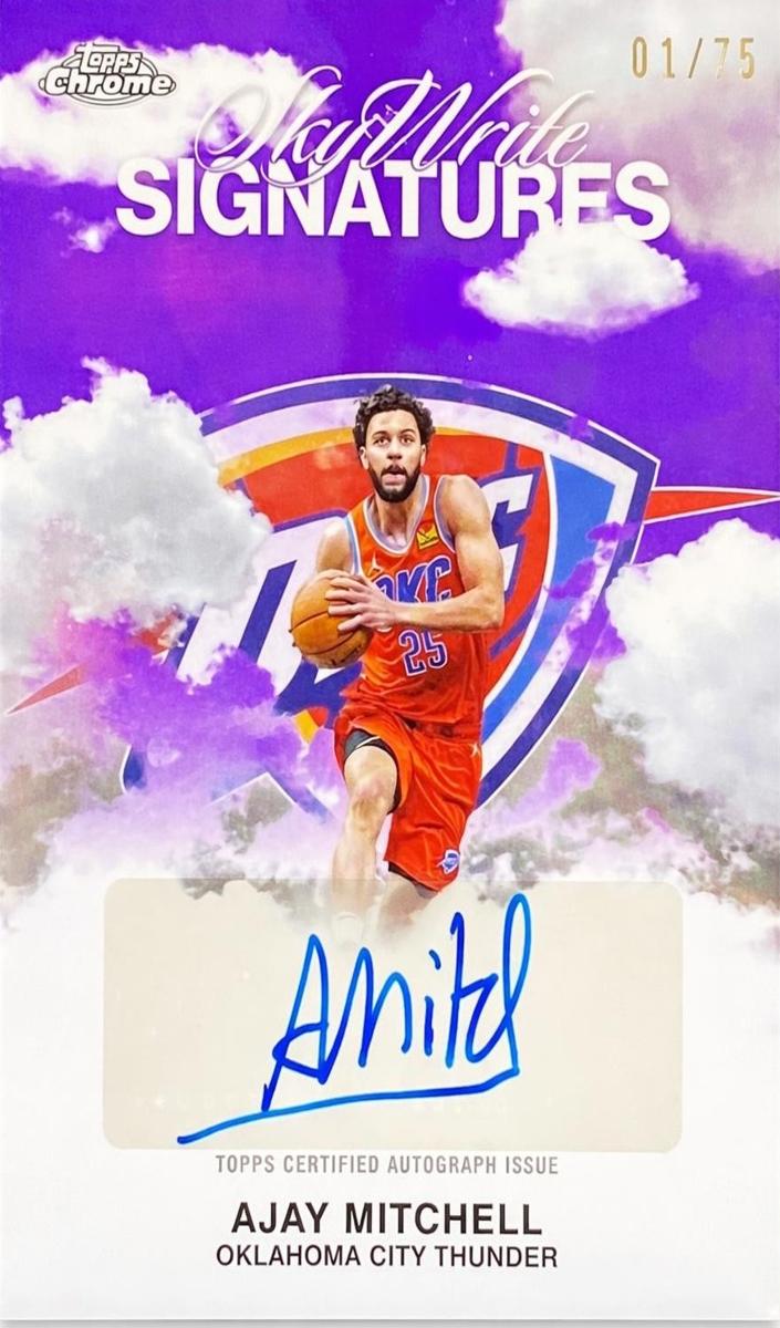 2025 Topps Chrome Basketball Purple Refractor Ajay Mitchell #SWS-AM
