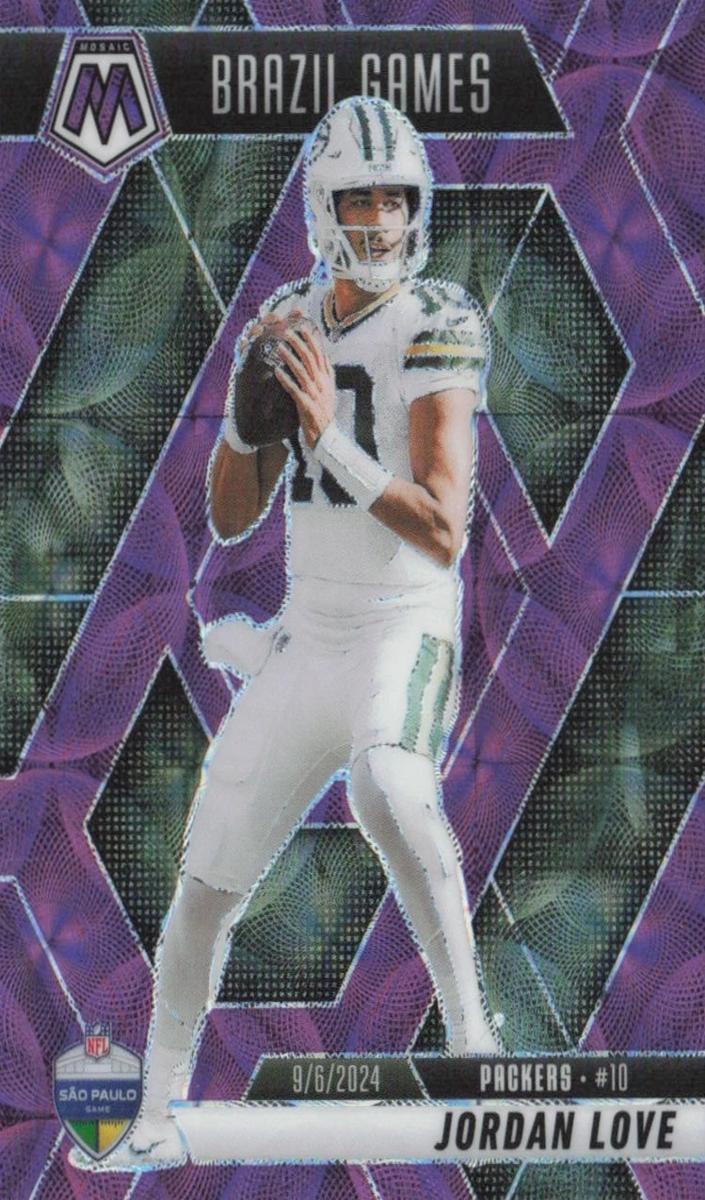 2025 Panini Mosaic Football Purple Scope Jordan Love #265