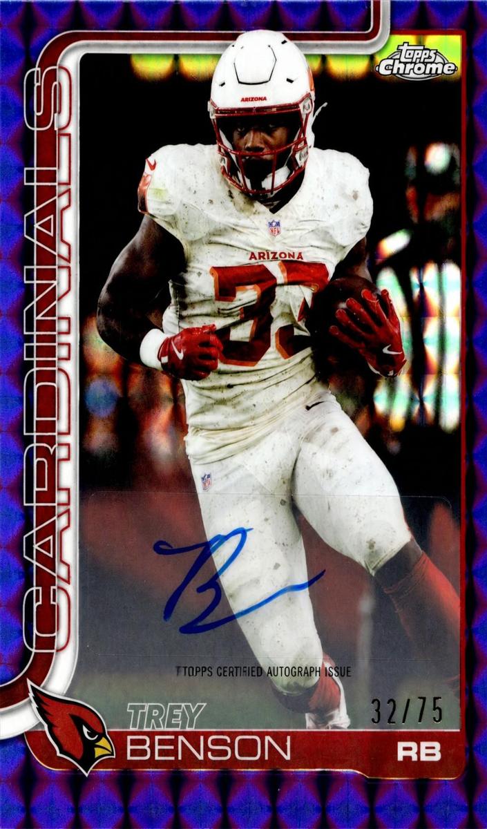 2025 Topps Chrome Football Purple Geometric Refractor Trey Benson #BA-TRB