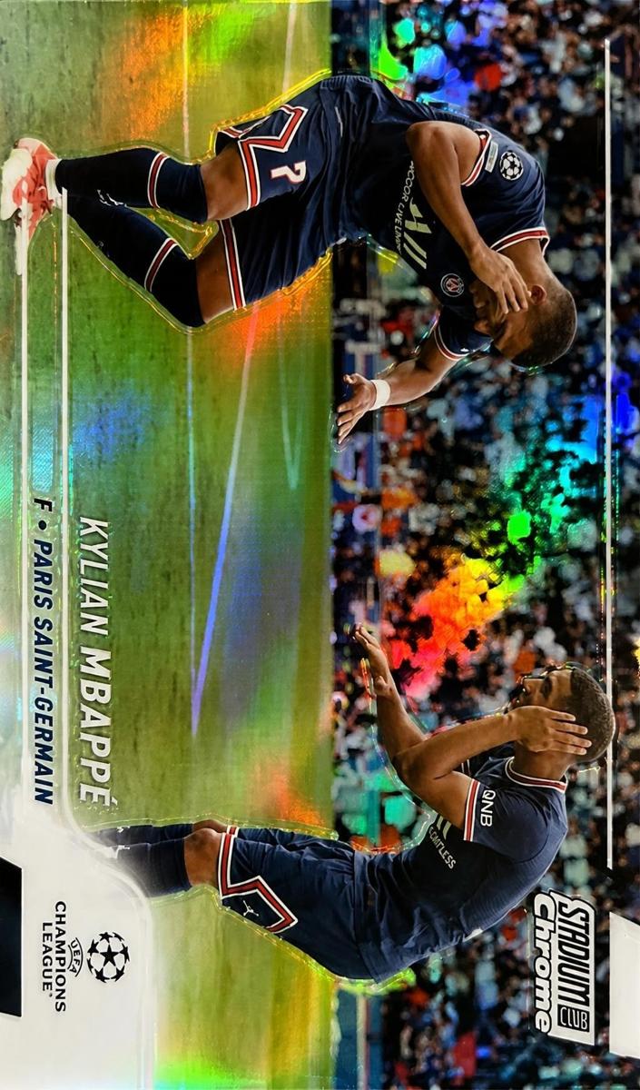 2021 Topps Stadium Club Chrome UEFA Champions League Soccer Refractor Kylian Mbappe #75