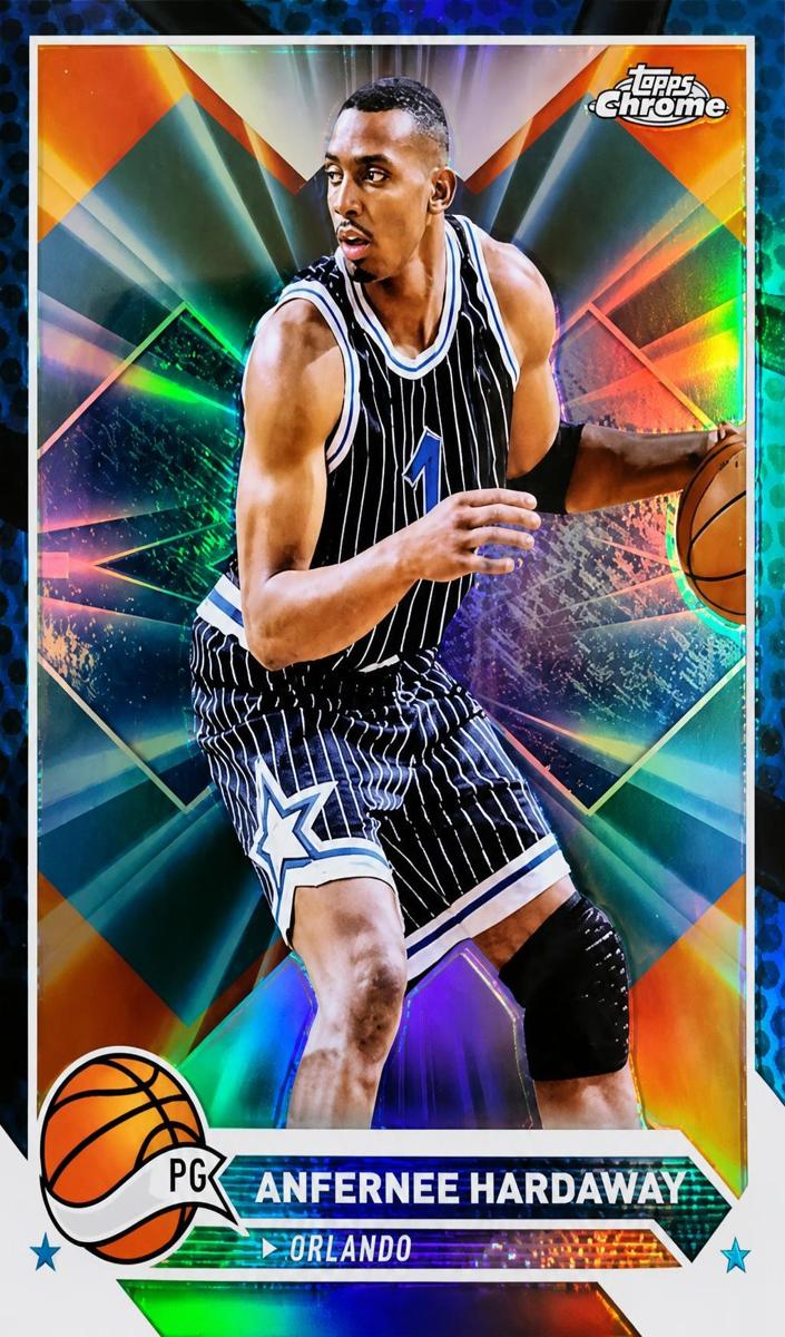 2023 Topps Chrome Basketball Blue Refractor Anfernee Hardaway #44