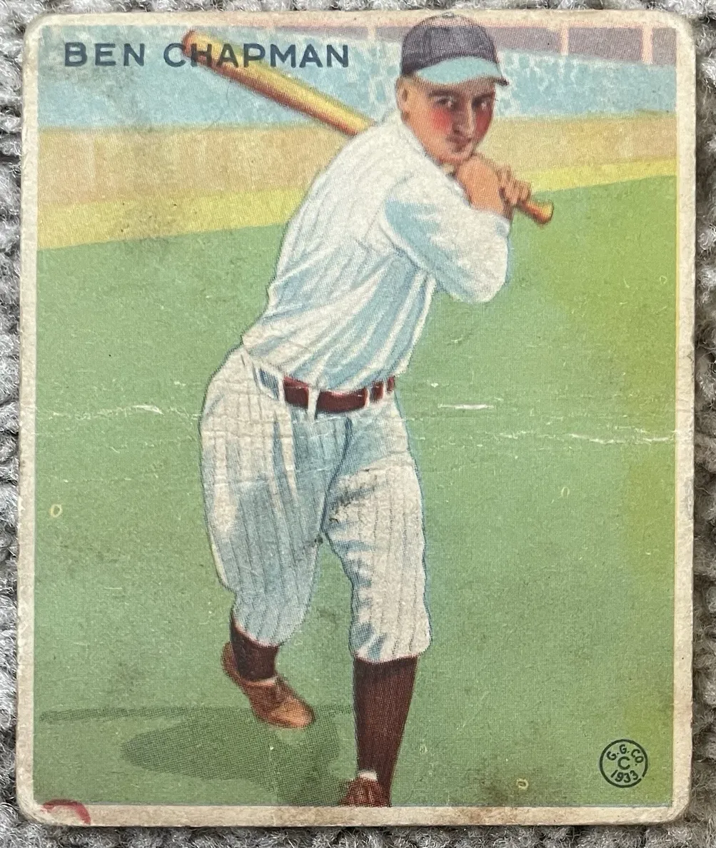 1933 R319 Goudey Baseball Ben Chapman #191