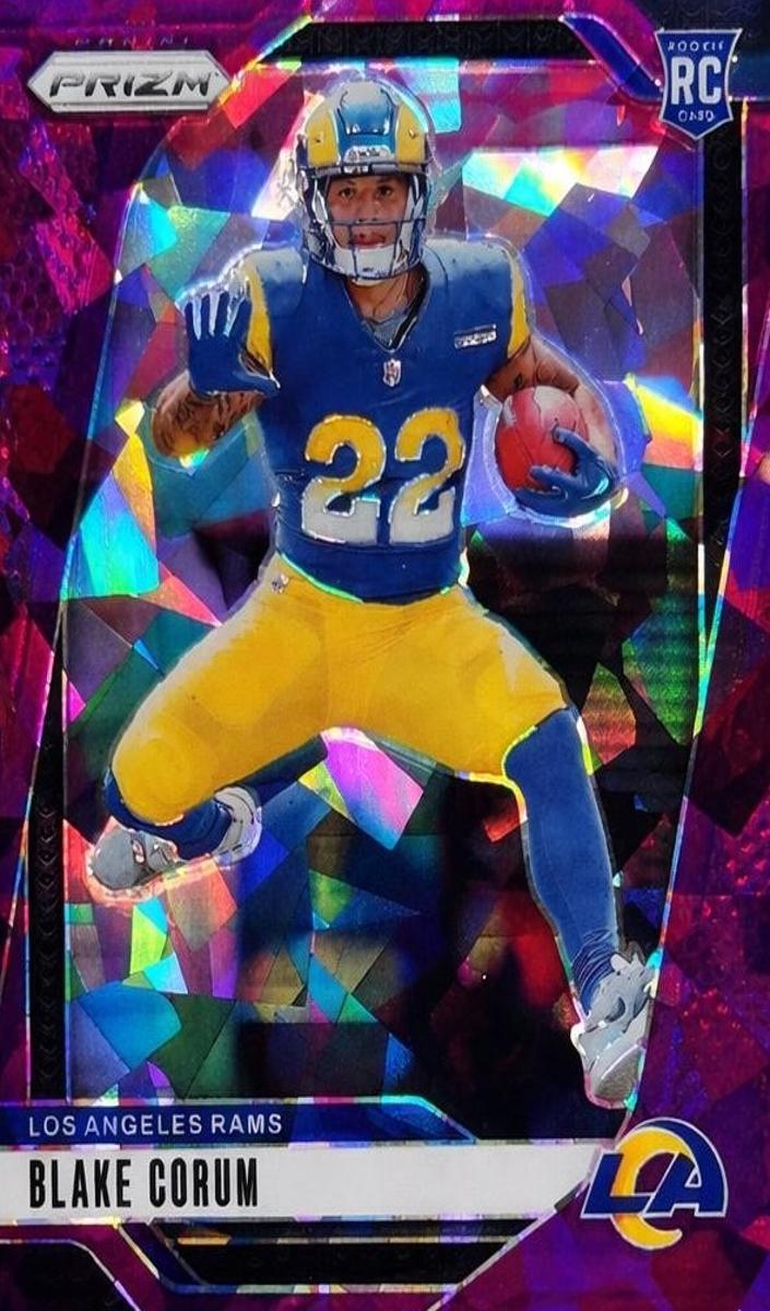 2024 Panini Prizm Football Purple Ice Blake Corum #308 PSA 8.5
