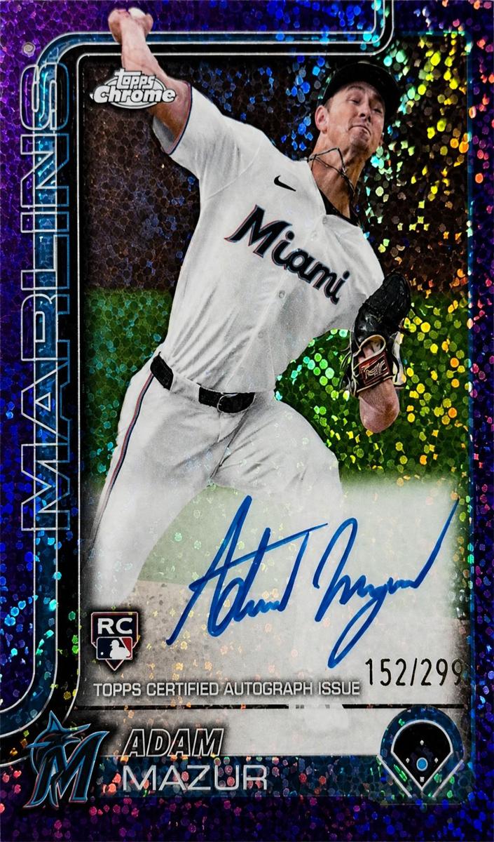 2025 Topps Chrome Baseball Purple Speckle Refractor Adam Mazur #RA-AM