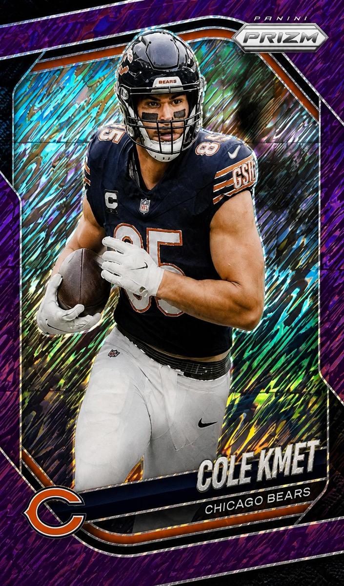 2025 Panini Prizm Football Purple Shimmer Cole Kmet #112