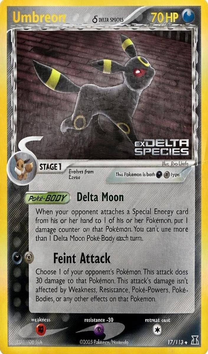 2005 Pokemon EX Delta Species Reverse Holo Umbreon #17