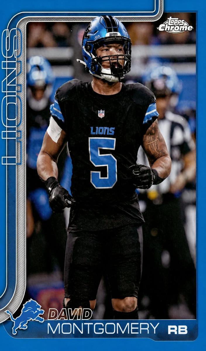 2025 Topps Chrome Football Blue Refractor David Montgomery #103