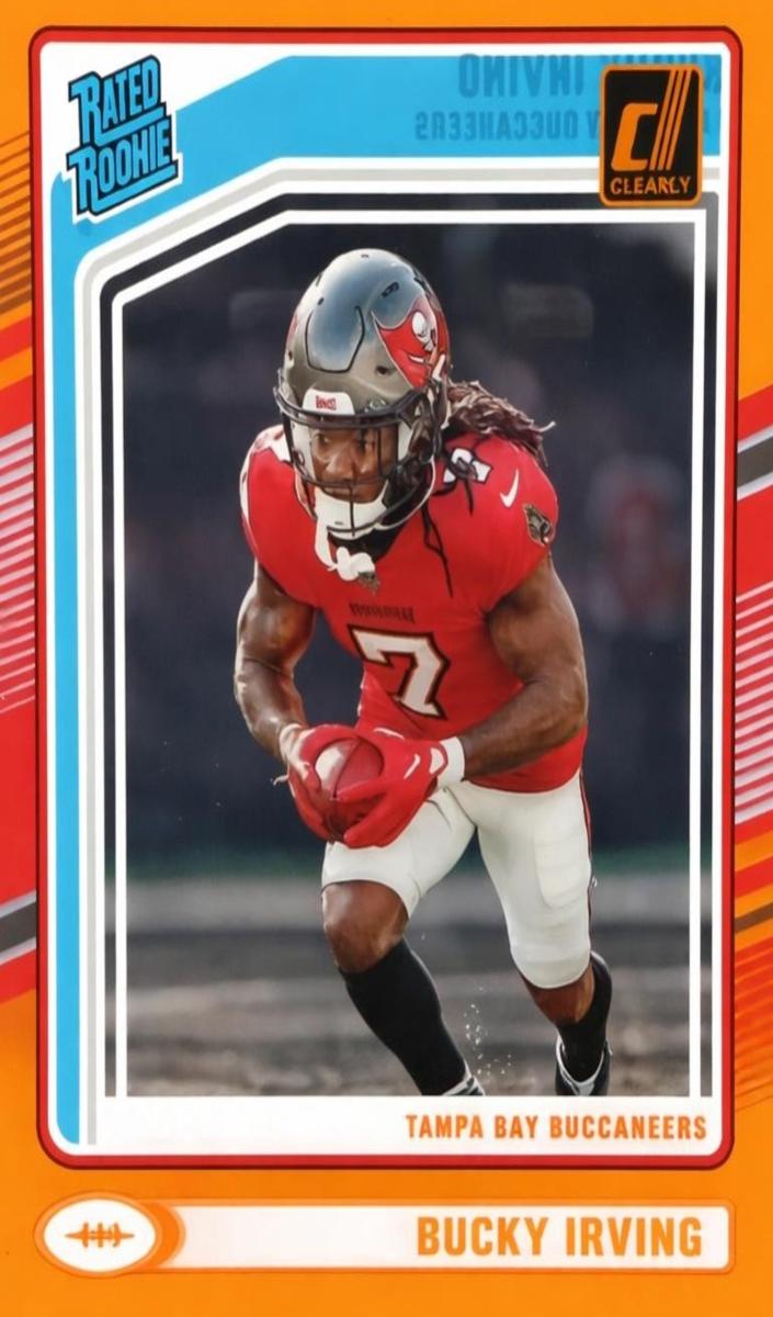 2024 Panini Clearly Donruss Football Orange Bucky Irving #86 PSA 10