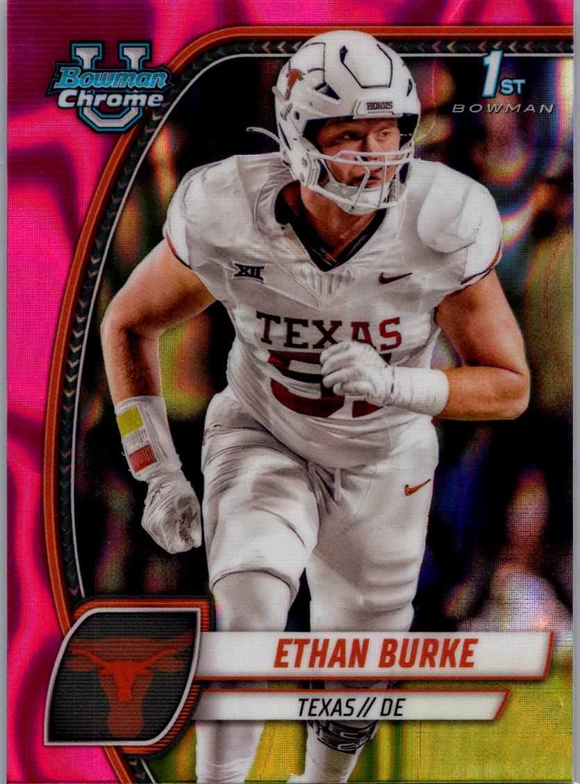 2024 Bowman Chrome University Football Pink Lava Ethan Burke #32