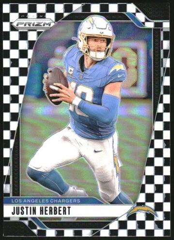 2024 Panini Prizm Football Black and White Checker Justin Herbert #157