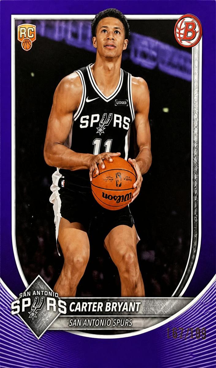 2025 Bowman Basketball Purple Pattern Border Carter Bryant #14