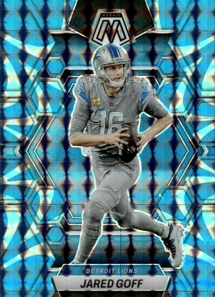 2023 Panini Mosaic Football Reactive Blue Jared Goff #185