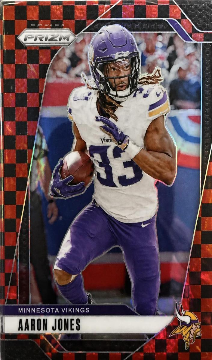 2024 Panini Prizm Football Black and Red Checker Aaron Jones #186