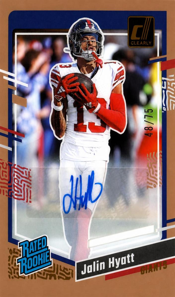 2023 Panini Clearly Donruss Football Orange Jalin Hyatt #65