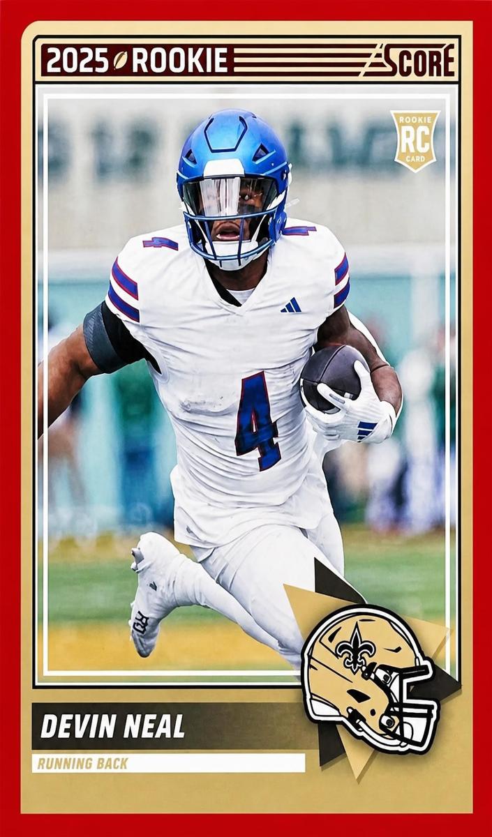 2025 Panini Score Football Red Devin Neal #40