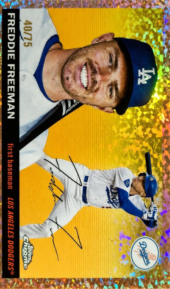 2025 Topps Chrome Platinum Baseball Rose Gold Mini-Diamond Refractor Freddie Freeman #79