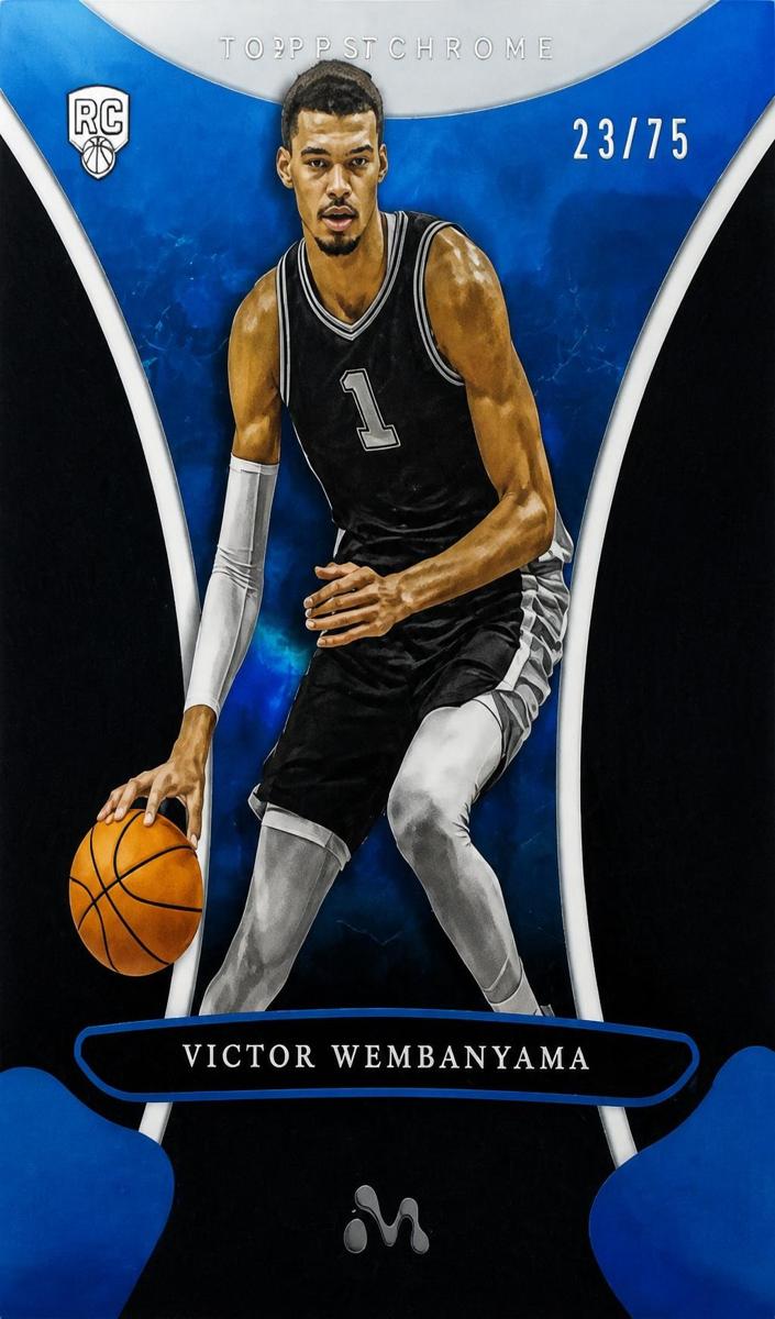 2023 Topps Mercury Basketball Blue Refractor Victor Wembanyama #4 PSA 9