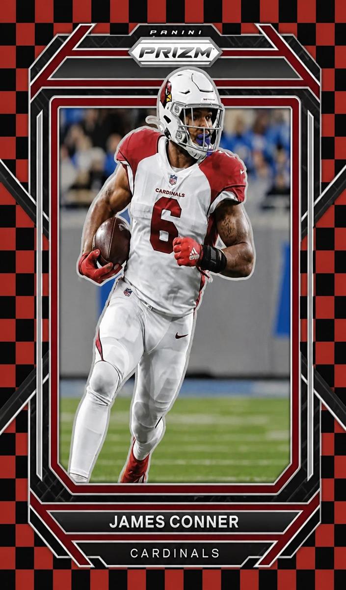 2022 Panini Prizm Football Black and Red Checker James Conner #2