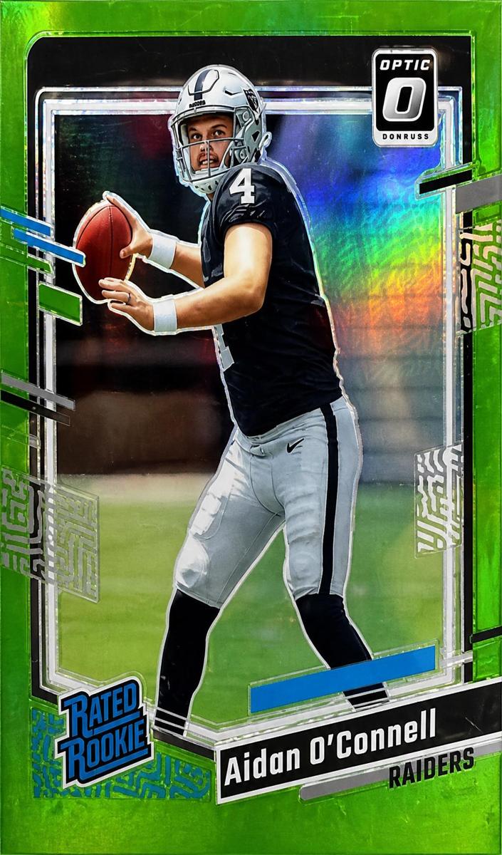2023 Donruss Optic Football Lime Green Aidan O'Connell #258 PSA 8.5