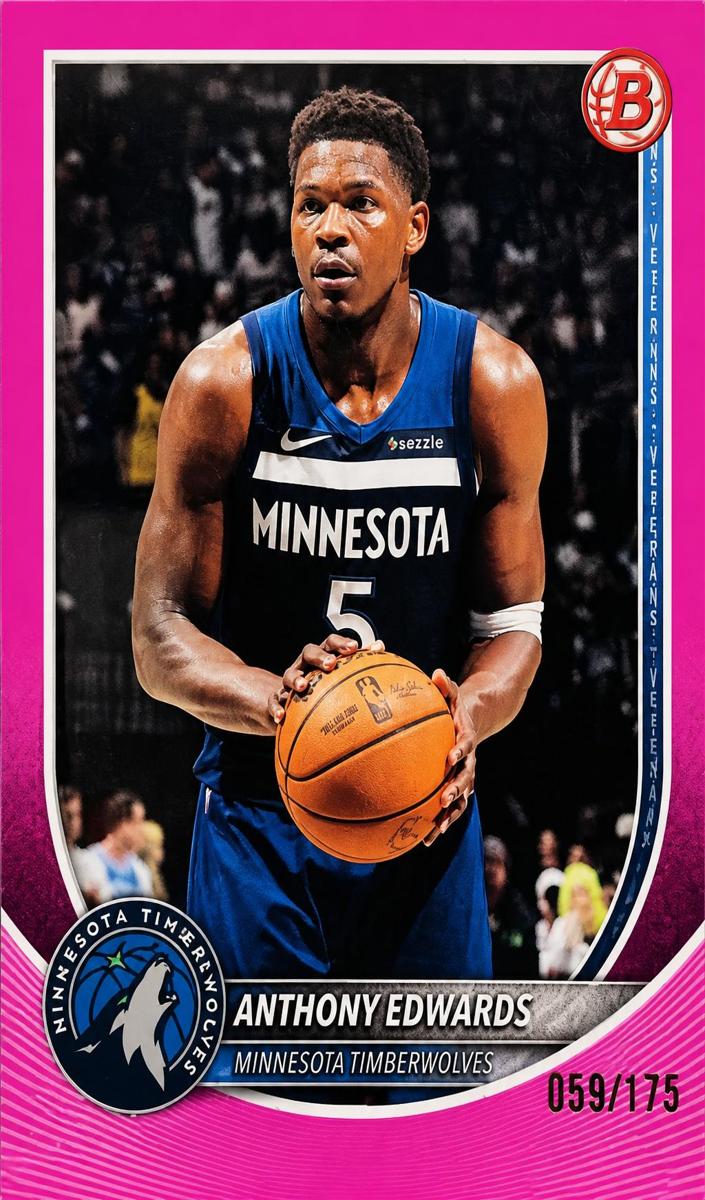 2025 Bowman Basketball Pink Border Anthony Edwards #103