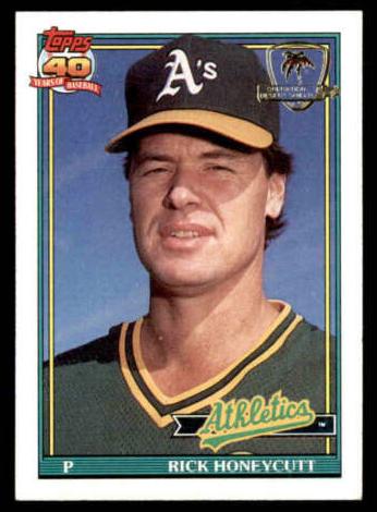1991 Topps Baseball Rick Honeycutt #67 PSA 8