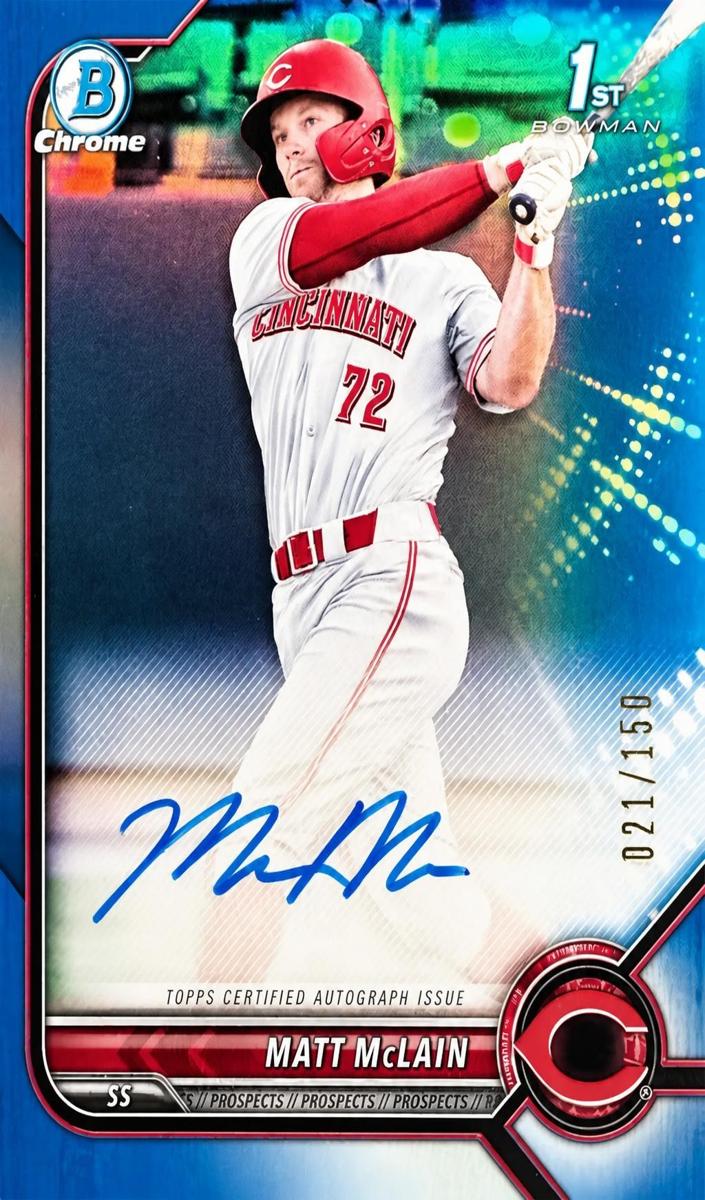 2022 Bowman Baseball Blue Refractor Matt McLain #CPA-MM PSA 9