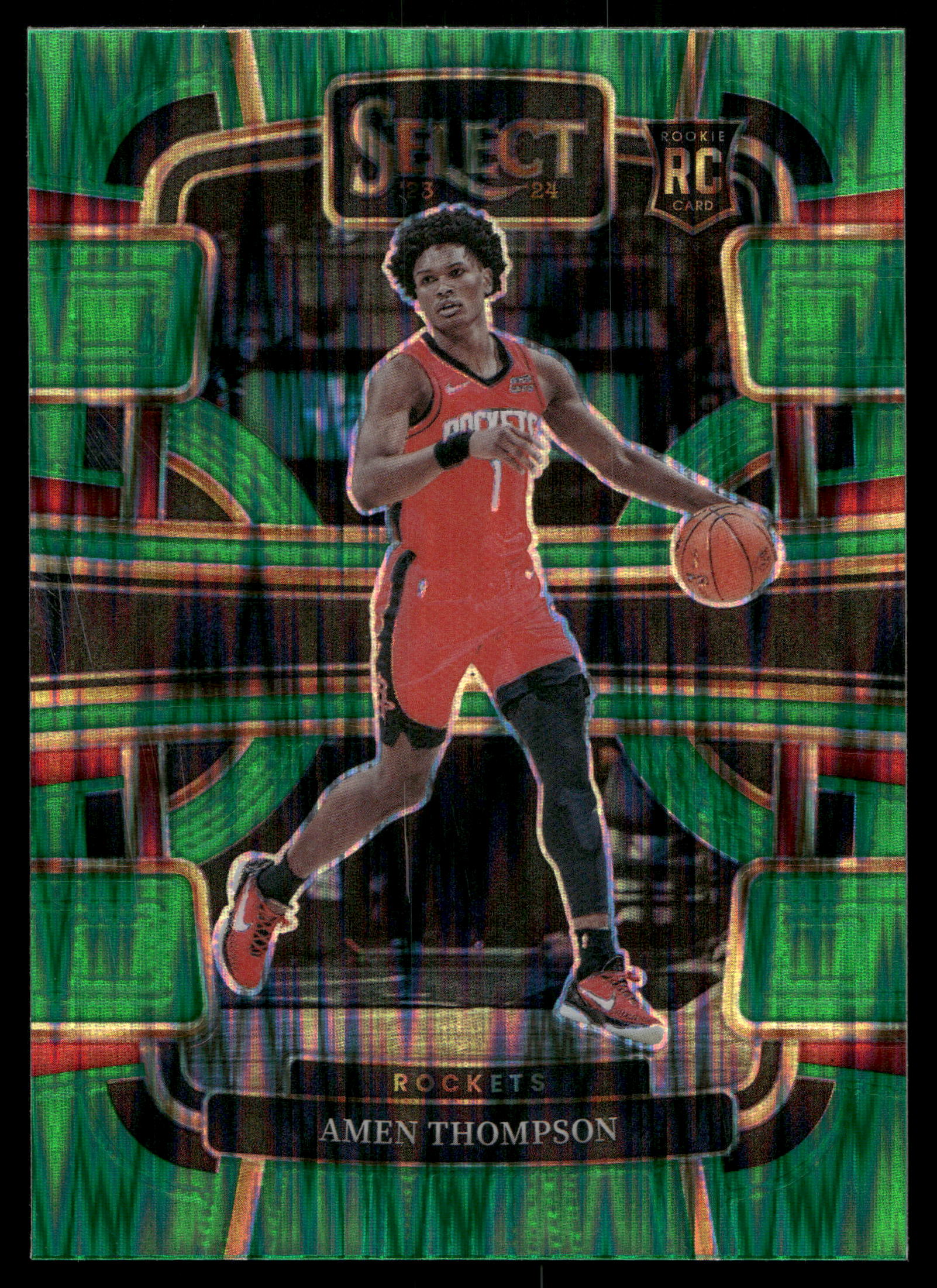 2023 Panini Select Basketball Green Shock Amen Thompson #96 PSA 9