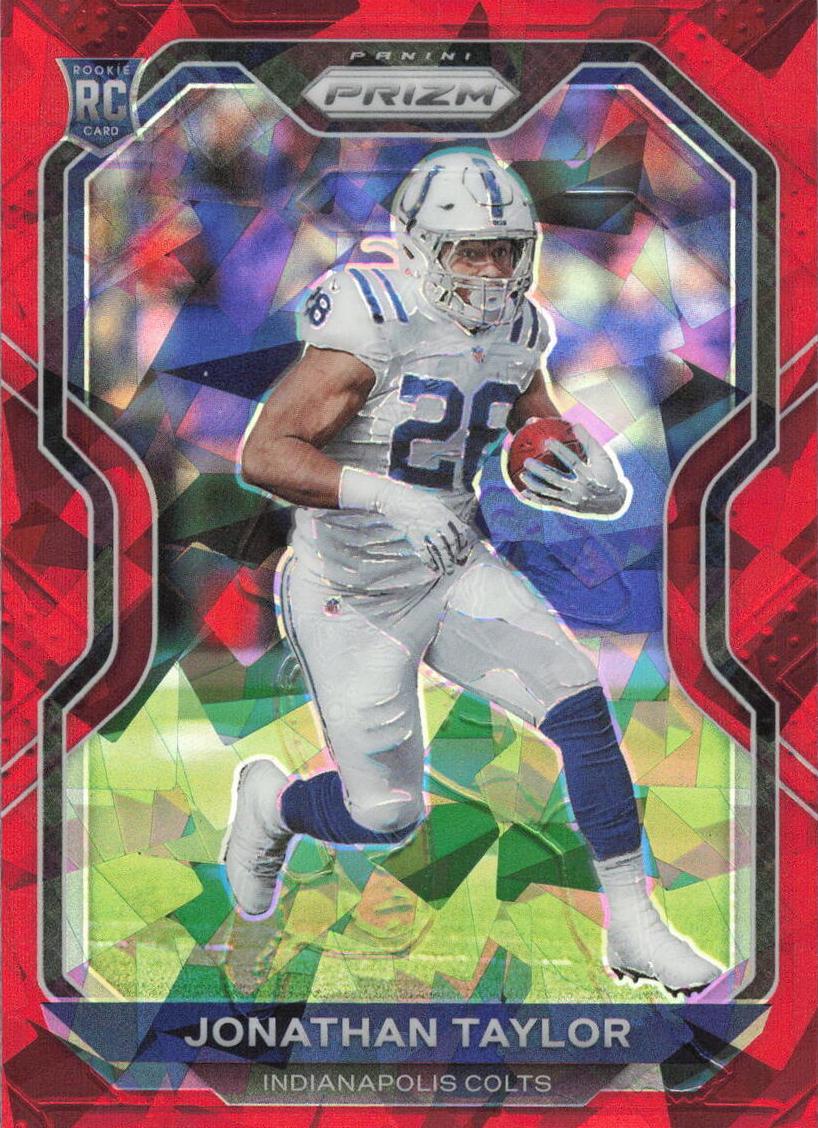 2020 Panini Prizm Football Red Ice Prizm Jonathan Taylor #332 PSA 9
