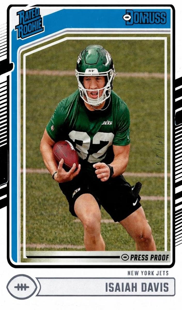 2024 Panini Donruss Football Press Proof Silver Die-Cut Isaiah Davis #386