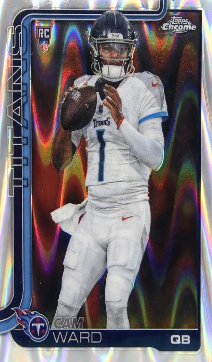 2025 Topps Chrome Football RayWave Refractor Cam Ward #314 RAW Ungraded
