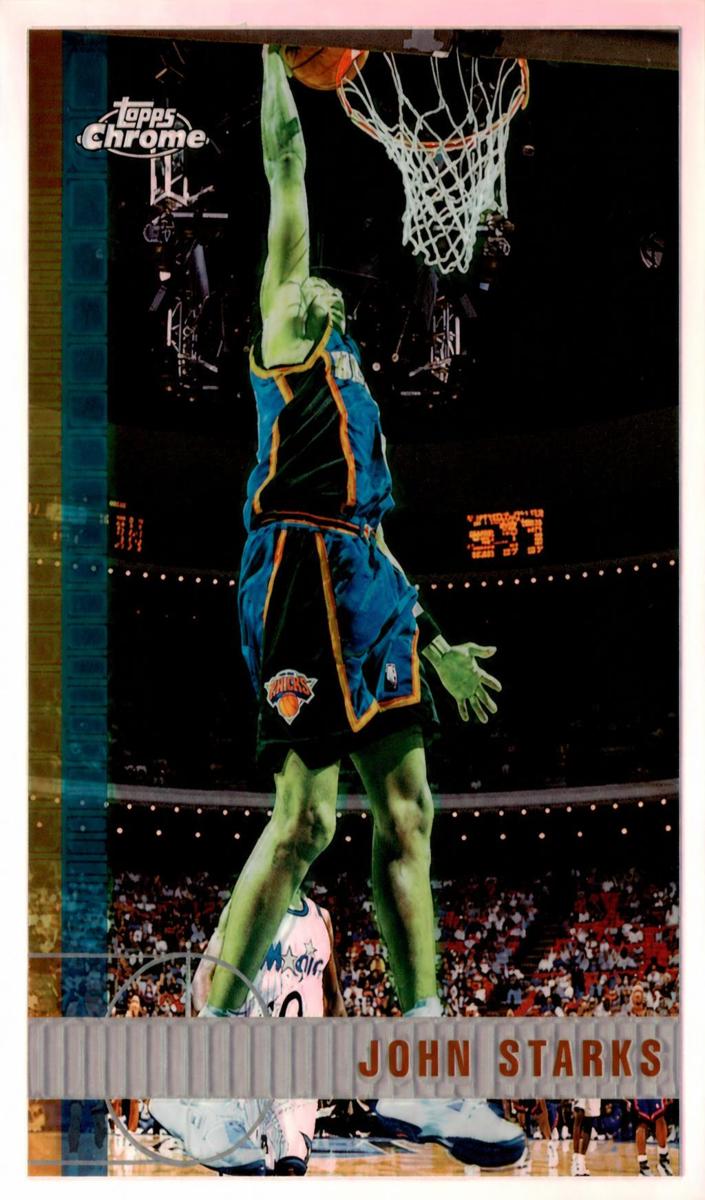 1997 Topps Chrome Basketball Refractor John Starks #183 PSA 9