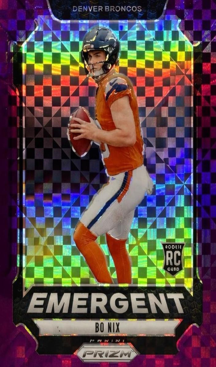 2024 Panini Prizm Football Purple Power Bo Nix #3 PSA 8.5