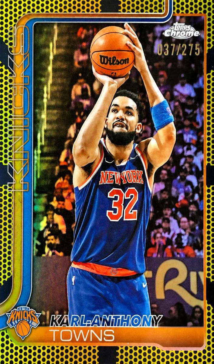 2025 Topps Chrome Basketball Yellow Refractor Karl-Anthony Towns #179