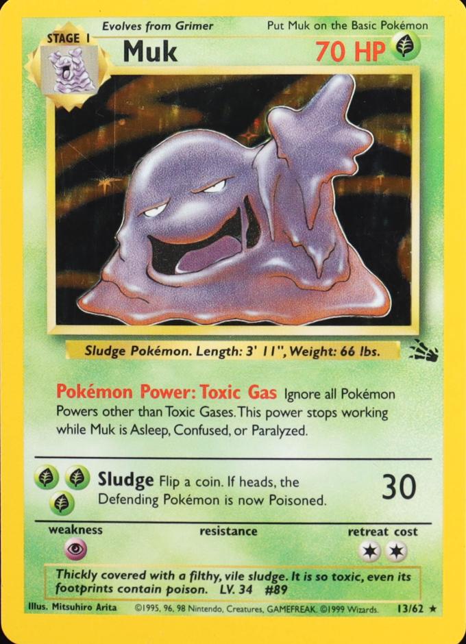 1999 Pokemon Fossil Muk #13 PSA 7.5