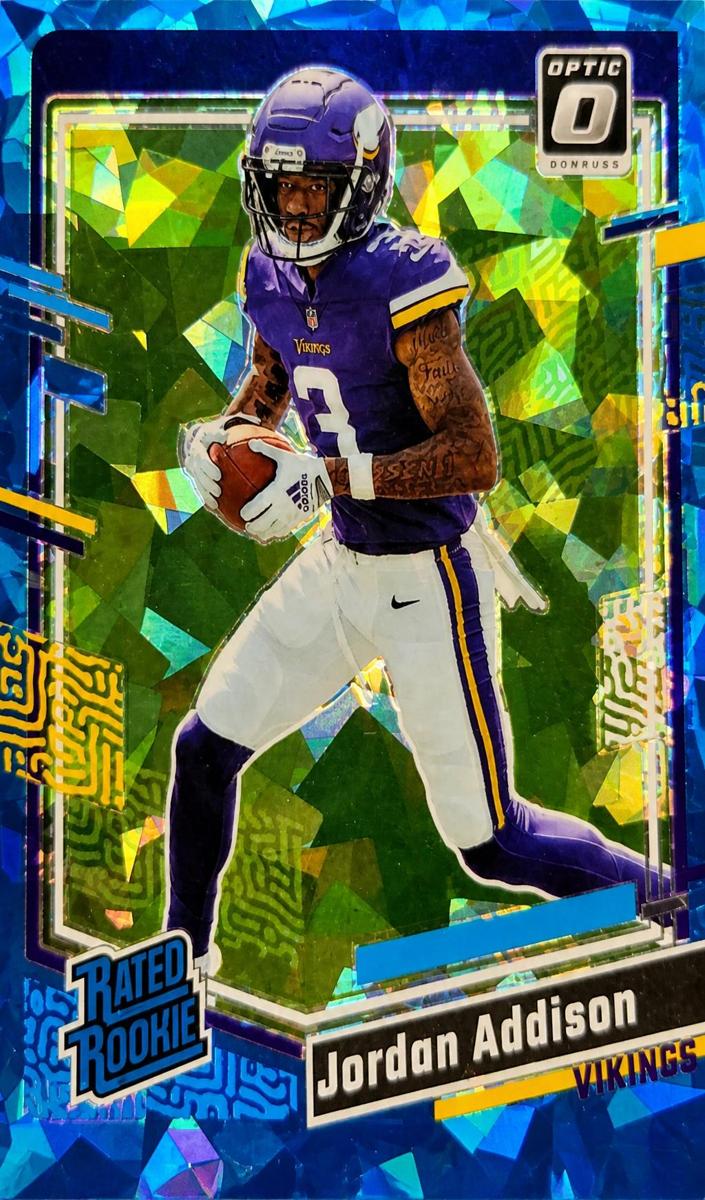 2023 Donruss Optic Football Ice Jordan Addison #271 PSA 9
