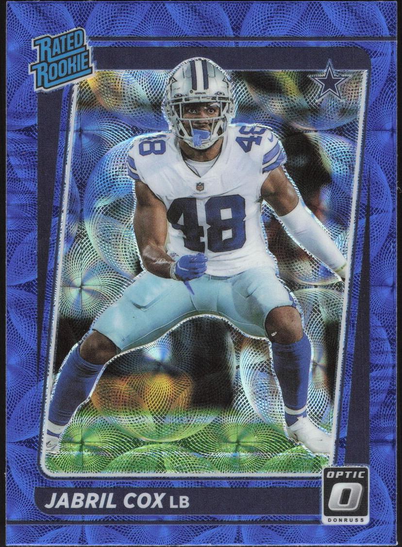 2021 Donruss Optic Football Blue Scope Jabril Cox #286
