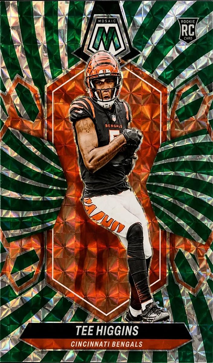 2024 Panini Mosaic Football Green Swirl Tee Higgins #46 SGC 10