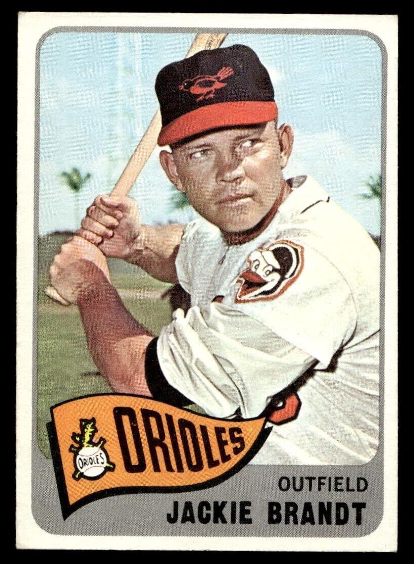 1965 Topps Baseball Jackie Brandt #33 PSA 8