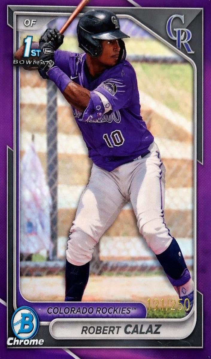 2024 Bowman Chrome Prospects Baseball Purple Robert Calaz #BCP-131