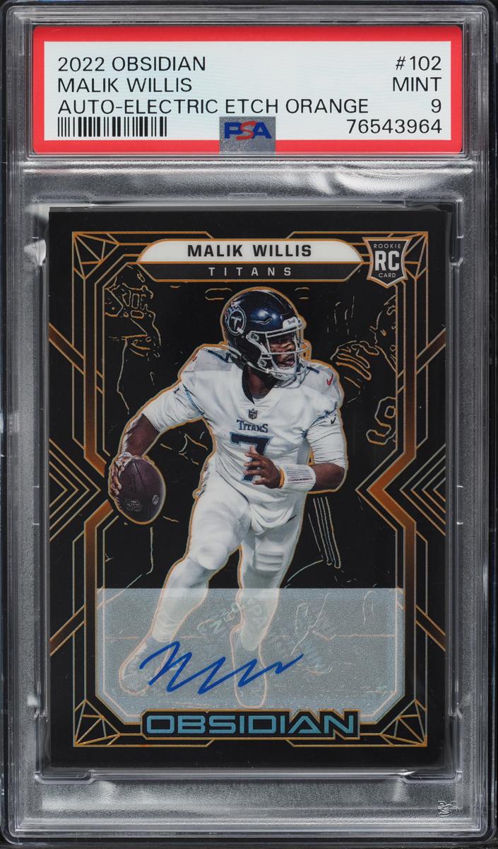 2022 Panini Obsidian Football Electric Etch Orange Malik Willis #102 PSA 8.5