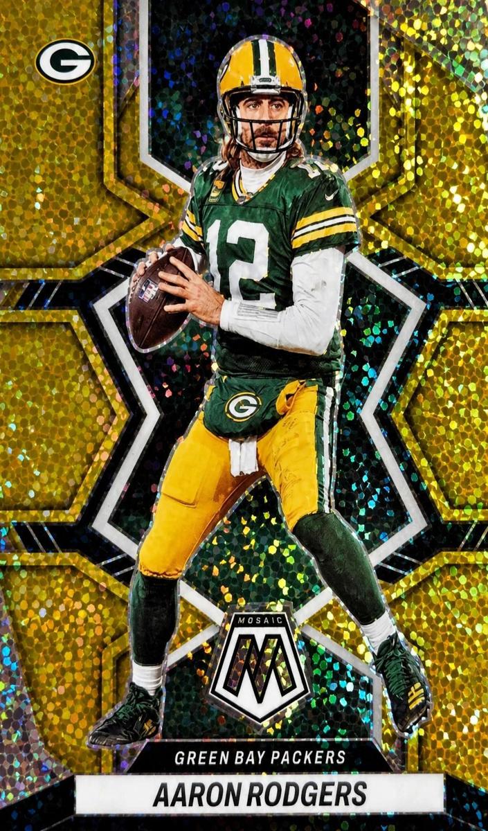 2022 Panini Mosaic Football Gold Sparkle Aaron Rodgers #69